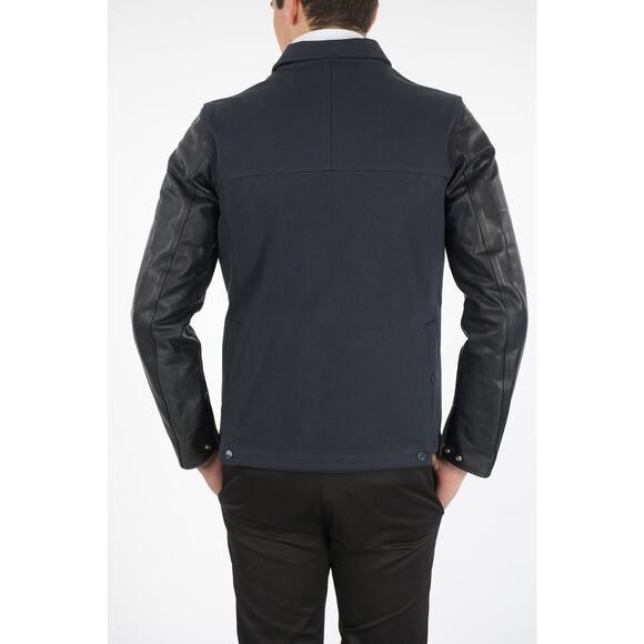 OAMC Over All Master Cloth Director Coat Jacket Cotton Leather Navy Blue Mens M - Picture 11 of 16